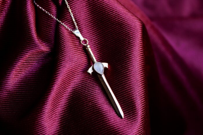 Colgante Espada Piedra luna (Oro rosa) - Imagen 2