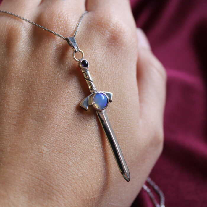 Colgante Espada Ópalo Etíope y Amatista