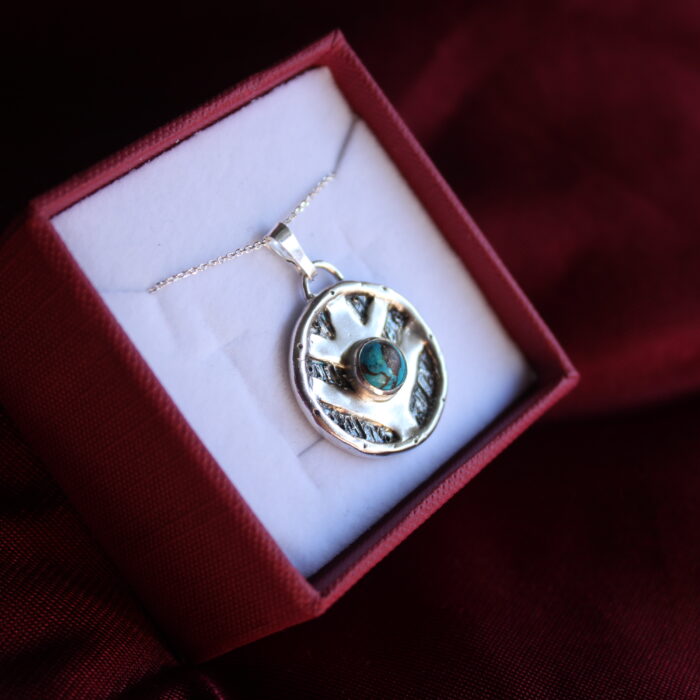 Escudo vikingo doble runa Turquesa